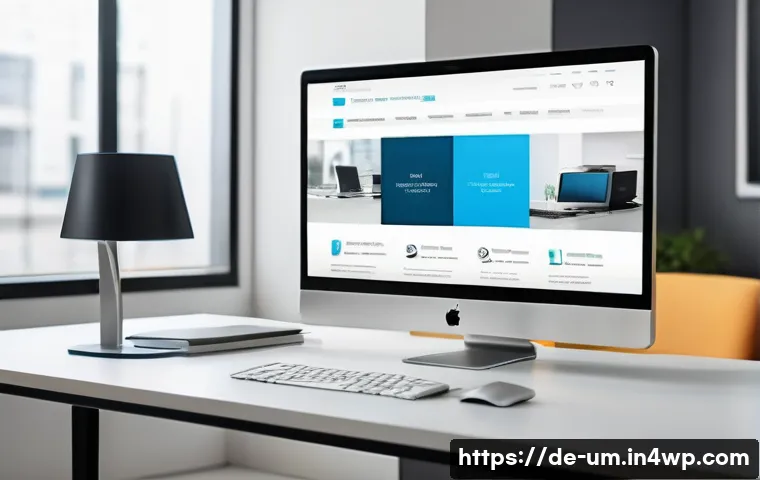 페이지 로딩 속도와 전환율의 관계 - A modern, sleek e-commerce website interface displayed on a high-resolution desktop monitor in a bri...